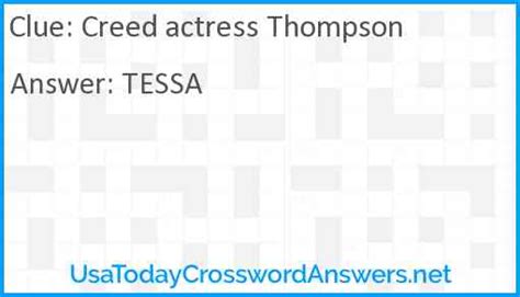 thompson of creed crossword clue